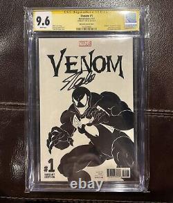 Venom #1 B&W Sketch cover Marvel Comic Book Signed Stan Lee CGC SS 9.6