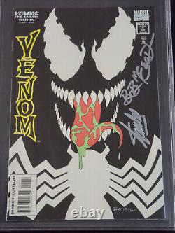 Venom Enemy Within #1 Glow in Dark PGX (? CGC) 9.4 SIGNED STAN LEE & McLeod