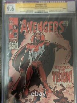 Very Rare (1 of 4 SS 9.6 CGC) The Avengers #57 Signed By Stan Lee (restored)