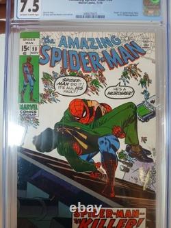 Vintage The Amazing Spider-Man 11/1970 Graded CGC 7.5 Comic Stan Lee