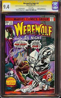 WEREWOLF BY NIGHT #32 CGC 9.4 SS Signed x3 Milgrom, Perlin, Stan Lee, +Excelsior