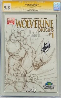 Wolverine Origins #1 WW Philly B&W Sketch Signed Turner Stan Lee CGC 9.8 SS MCU