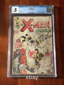 X-MEN #1 CGC. 5 WHITE PAGES MARVEL 1963 1st Professor X, Cyclops And Team App