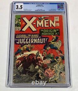 X-MEN #12 CGC 3.5 KEY! OWithW (1st Juggernaut! Origin of Professor X) 1965 Marvel