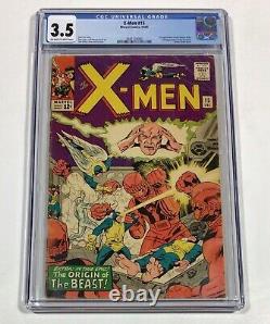 X-MEN #15 CGC 3.5 KEY! (2nd Sentinels, Origin The Beast!) 1965 Marvel Comics
