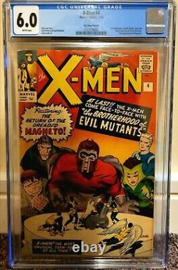 X-MEN #4 (1964) CGC 6.0 Fine 1st Scarlet Witch, Quicksilver, 2nd Magneto Marvel