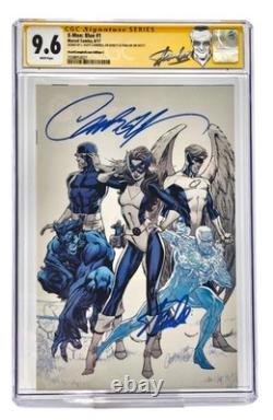 X-MEN BLUE #1 CGC SS 9.6 Stan Lee + J Scott Campbell retired label matching sigs