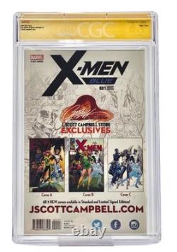 X-MEN BLUE #1 CGC SS 9.6 Stan Lee + J Scott Campbell retired label matching sigs