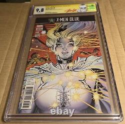 X-MEN BLUE #8 CGC 9.8 SS Signed Stan Lee & Arthur Adams Stan Lee Marvel Label