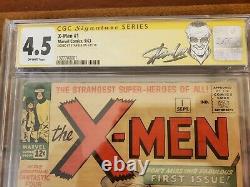 X-Men #1 1963 CGC 4.5 Signed Stan Lee Label 1st Cyclops Jean Grey Magneto Beast