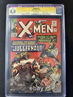 X-Men #12 CGC 8.0 SIGNED STAN LEE Very Small Color Touch Restored Marvel 1965