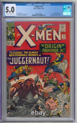 X-Men 12 CGC Graded 5.0 VG/FN 1st Juggernaut Marvel Comics 1965