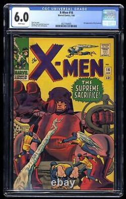 X-Men #16 CGC FN 6.0 White Pages 3rd Appearance Sentinels! Stan Lee! Marvel 1966