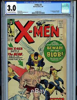 X-Men #3 CGC 3.0 Marvel Comics 1964 1st Blob Kirby Art Stan Lee K9