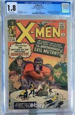 X-Men #4 (1964) CGC 1.8 - 1st Scarlet Witch, Quicksilver & Toad 2nd Magneto