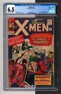 X-Men #5, CGC 6.5, 3rd Magneto, 2nd Scarlet Witch & Quicksilver, Marvel 1964