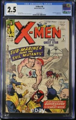 X-Men #6 7/64 CGC2.5 4390312002 Sub-Mariner, Cyclops Pin-Up
