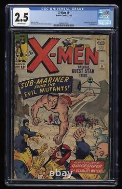 X-Men #6 CGC GD+ 2.5 Namor Sub-Mariner Appearance! Stan Lee Kirby Cover