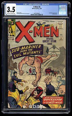 X-Men #6 CGC VG- 3.5 Namor Sub-Mariner Appearance! Stan Lee Kirby Cover