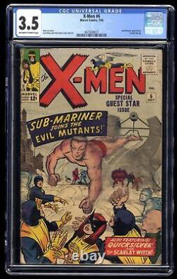 X-Men #6 CGC VG- 3.5 Namor Sub-Mariner Appearance! Stan Lee Kirby! Marvel 1964