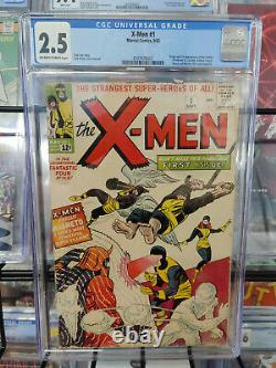X-men #1 (1963) Cgc Grade 2.5 1st Appearances Magneto Cyclops Marvel Girl