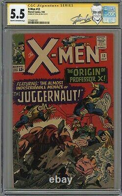 X-men # 12 Cgc 5.5 Stan Lee Signature Series! Cr-ow Pgs 1965