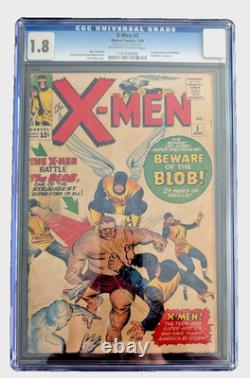 X-men #3 1964 Cgc 1.8 Lee/kirby 1st Appearance Of The Blob Free Shipping