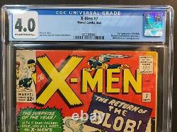 X-men #7 Cgc Graded 4.0 1964 2nd Appearance Blob Stan Lee Kirby Vg Very Good